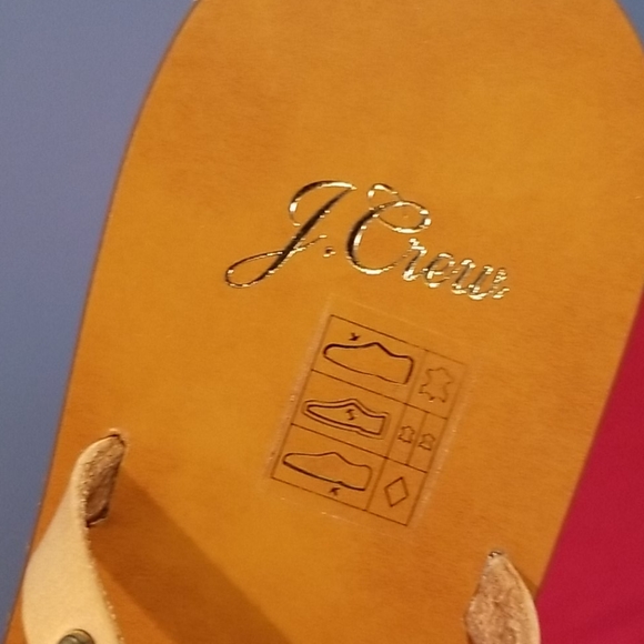 Preowned J. Crew Cross Strap Sandals Studded Leather - Picture 3 of 5